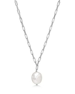 Mads Z sølvkæde med perle vedhæng - 8123319 - Mads Z