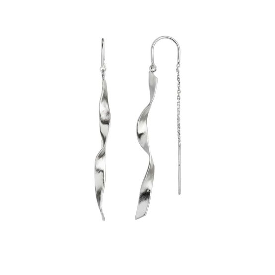 Stine A Long Twisted Hammered ørering - 1188-00-S - Stine A