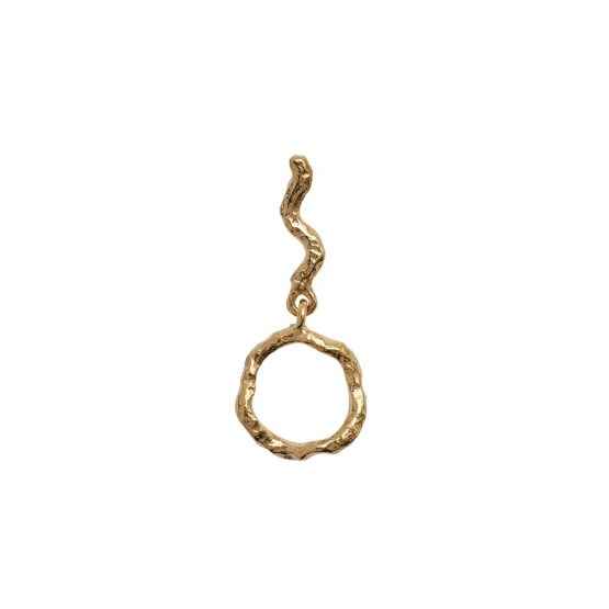 Stine A Petit Wavy Dangling Circle gold ørering - 1285-02-S - Stine A