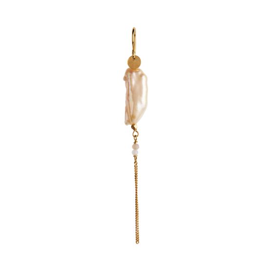 Stine A Long Baroque Pearl with chain ørering - 1268-02-S - Stine A