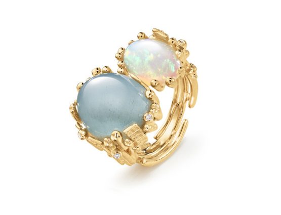 Ole Lynggaard BoHo ring aquamarine og opal - A2922-403 A2922-403 18 kt 58 - Ole Lynggaard