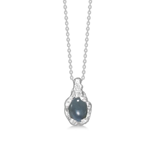Studio Z Magma sølv halskæde med blå sten - 7127831 - Studio Z