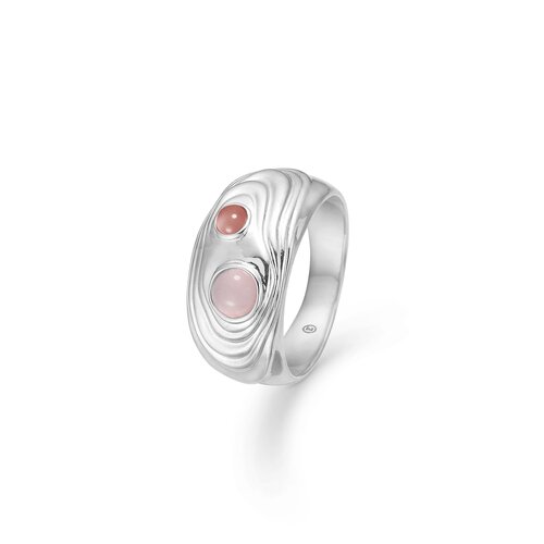Studio Z Shell sølv ring med rosa sten - 7147838 - Studio Z