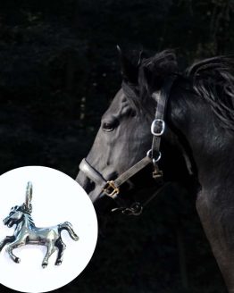 Svendegave til den hesteinteresserede - kæde og vedhæng med hest i sølv - Christian Holm