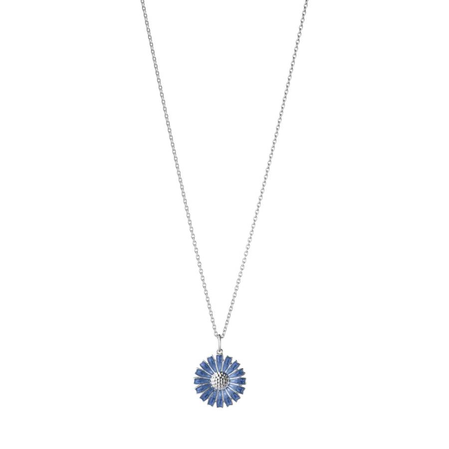 Georg Jensen Daisy sølv kæde med blå blomst - 20001545 - Georg Jensen - smykker
